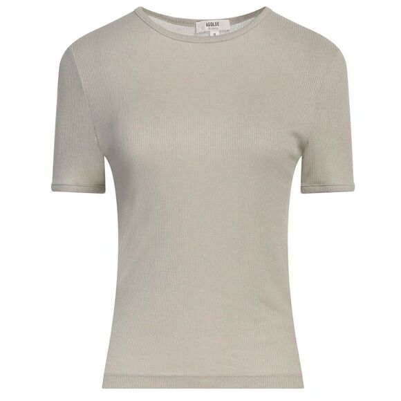 NWOT AGOLDE Basic Ribbed Tee Shirt Women's XS - Picture 3 of 12